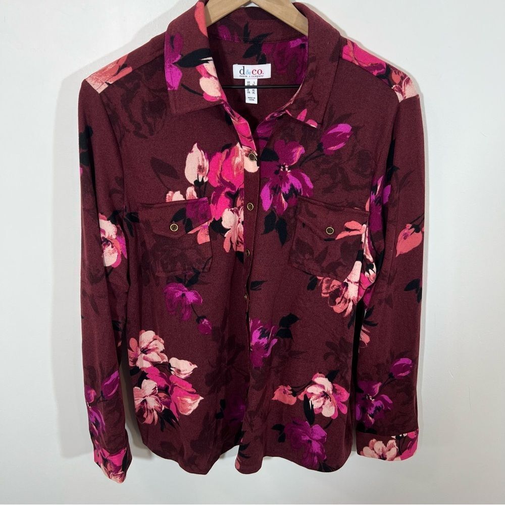 NWOT Denim&Co button up long sleeve shirt | Size L